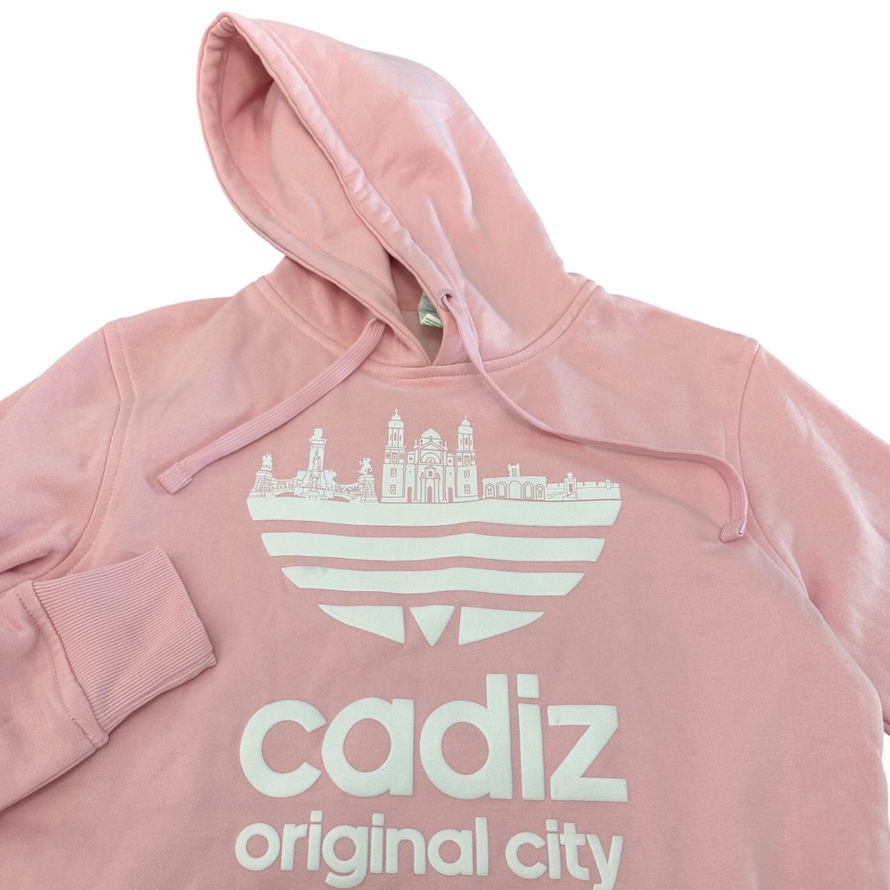JHK Cadiz Original City Skyline‎ Pink Graphic Hoodie Sweatshirt Small